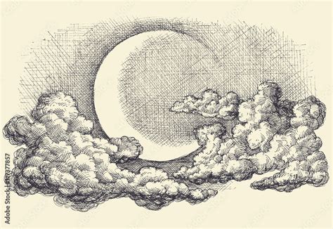 Cloudy Night Sky Drawing