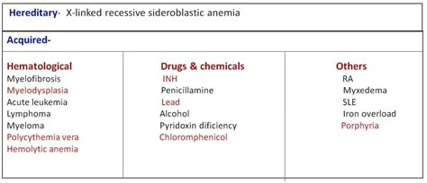 Sideroblastic anaemia - New