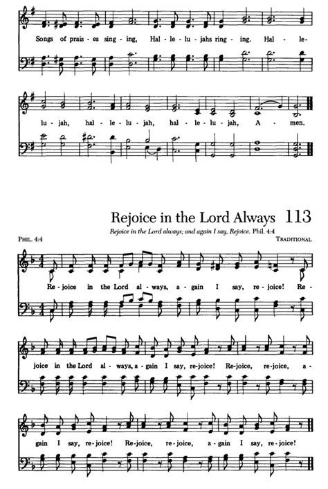 Sing Joyfully 113. Rejoice in the Lord always | Hymnary.org