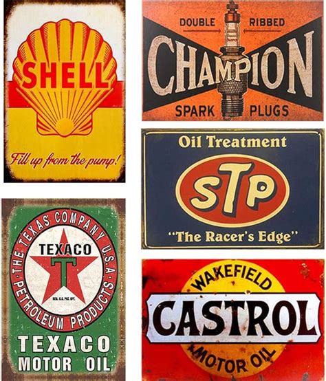 Amazon.com: FlowerBeads Retro Tin Signs Vintage Signs Auto Motorcycle ...