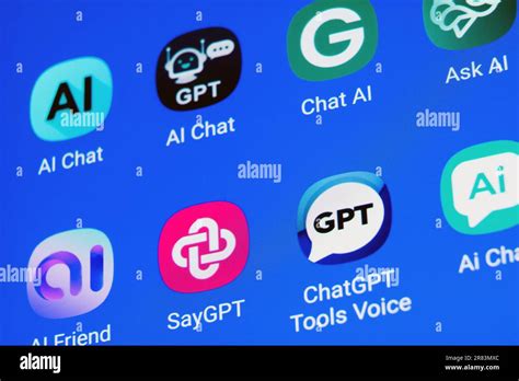 The logos of various ChatGPT artificial intelligence (AI) apps on ...