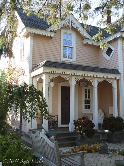 Pale Pink Cottage with White Trim