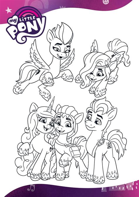 Coloriage My Little Pony MLP mon petit poney New Generation : Personnages principaux main ...