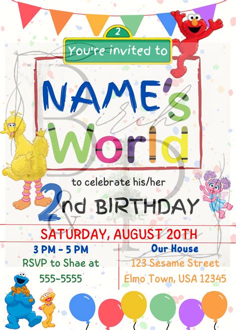 Elmo's World 2nd Birthday Invite - Etsy