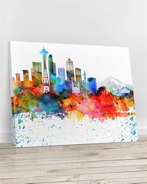 Seattle Canvas Print Seattle Skyline Canvas Art Seattle - Etsy