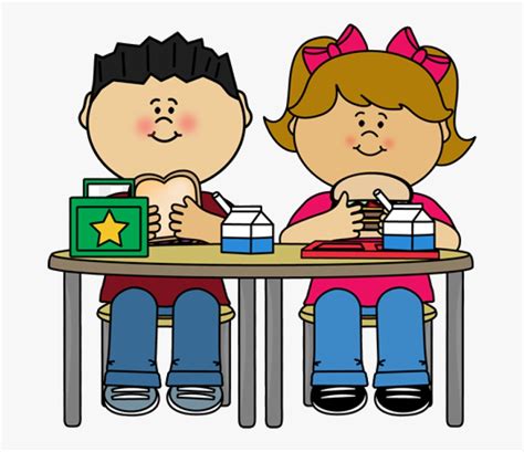 Eating School Meals Kids Clipart Free Transparent Png - Preschool Lunch Clipart , Free ...