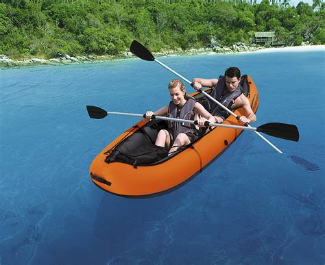 Hydro-Force 2-Person Ventura Inflatable Kayak - Orange/Black | Mumgo.com.au