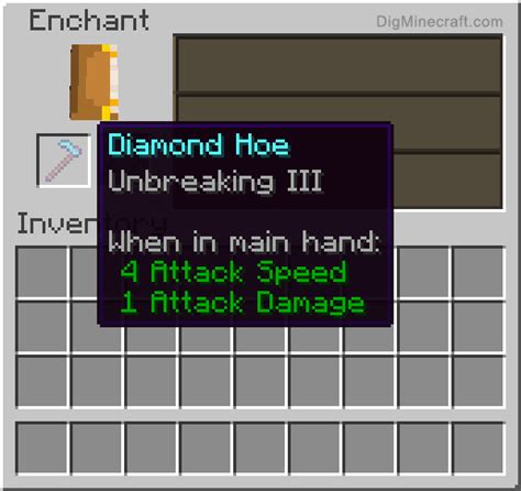 How to make an Enchanted Diamond Hoe in Minecraft