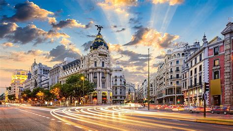 HD wallpaper: madrid, daytime, town square, cityscape, morning ...