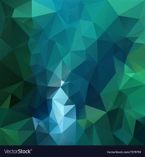 Blue green emerald polygon triangular pattern Vector Image