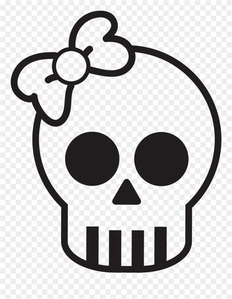 Simple Cute Skull Www Pixshark Com Images Galleries - Skull With Bow Png Clipart (#504334 ...