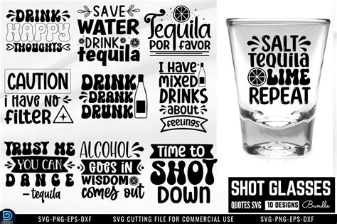 Shot Glasses Quotes SVG Bundle Graphic by Design's Dark · Creative Fabrica