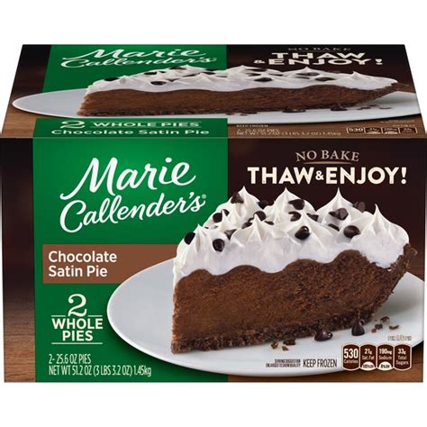 Marie Callender's Chocolate Satin Pie (25.6 oz) - Instacart