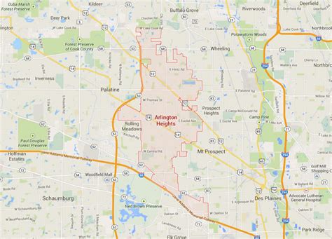 Arlington Heights, Illinois Map