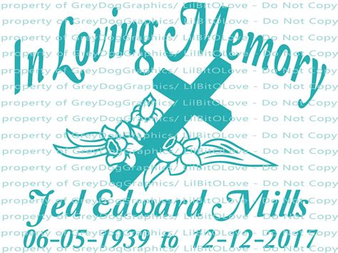 In Loving Memory Cross and Daffodils Christian Vinyl Decal | Etsy