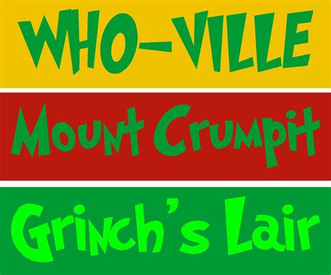 WHO-VILLE, Mount Crumpit, Grinch's Lair 4"x15" each piece SET - Reusable Plastic Stencil ...