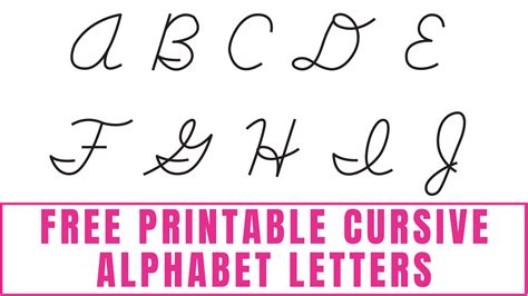 Cursive Letters Alphabet Chart Printable