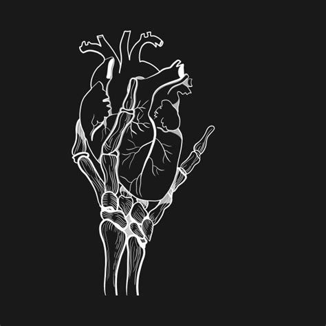 Skeleton hand holding a heart - Halloween Heart - T-Shirt | TeePublic