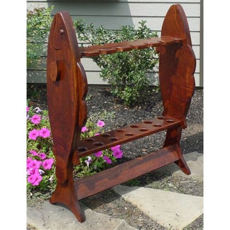 Amish Made Wooden Fishing Rod Holder Stand