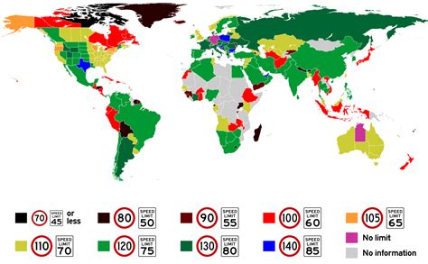 How fast can you go? Map of maximum speed limits around the world ...