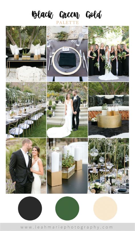 Leah Marie Photography - Black, gold, and green wedding color scheme. Temecula & Palm Springs ...