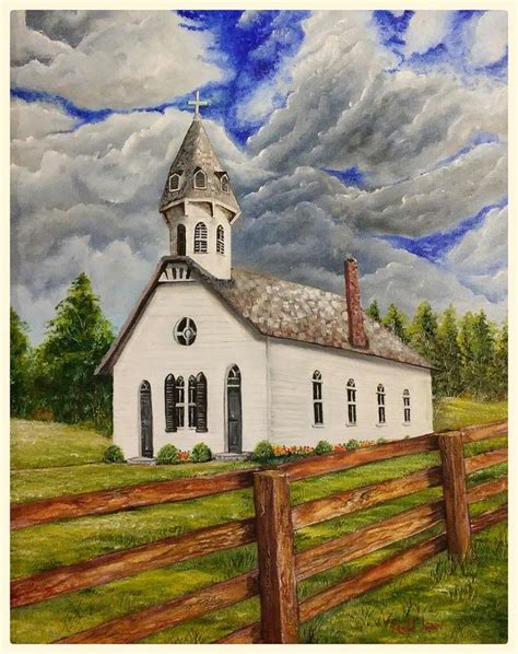 The Little White Church Painting by Ronald Lunn - Fine Art America