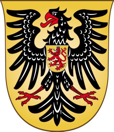 The original coat of arms to fly over Habsburg Castle, a red lion on a ...