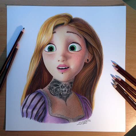 Rapunzel Color Pencil Drawing by AtomiccircuS on DeviantArt