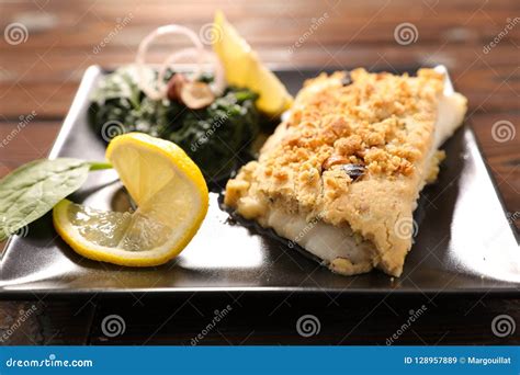 Fish fillet with breaded stock image. Image of breaded - 128957889