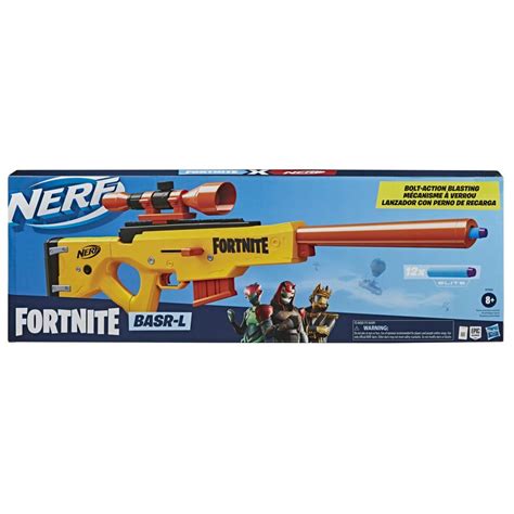 Nerf Fortnite BASR-L Bolt Action, Clip Fed Blaster Includes Removable Scope, 6-Dart Clip, 12 ...