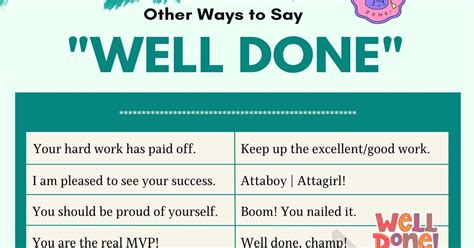 90+ Different Ways to Say "Well Done" in English • 7ESL