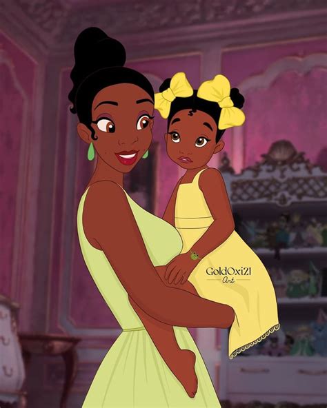 Tiana as a Mom | Artist Reimagines Disney Princesses as Moms With Cute Kids | POPSUGAR Family ...