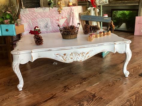 Beautiful distressed coffee table in an elegant white. # ...