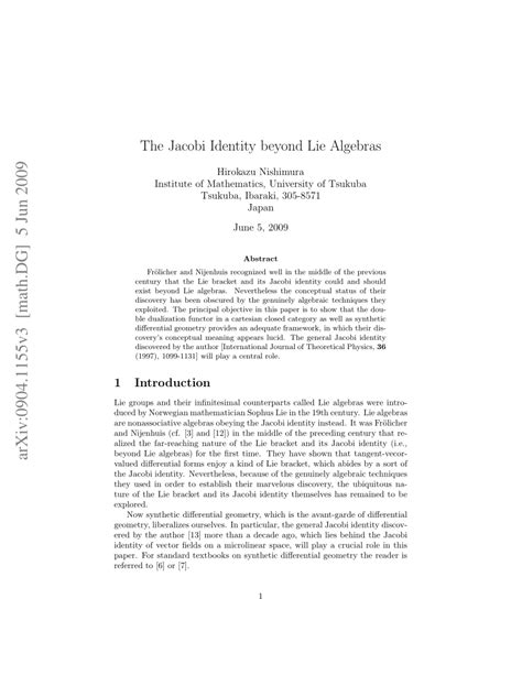 (PDF) The Jacobi Identity beyond Lie Algebras