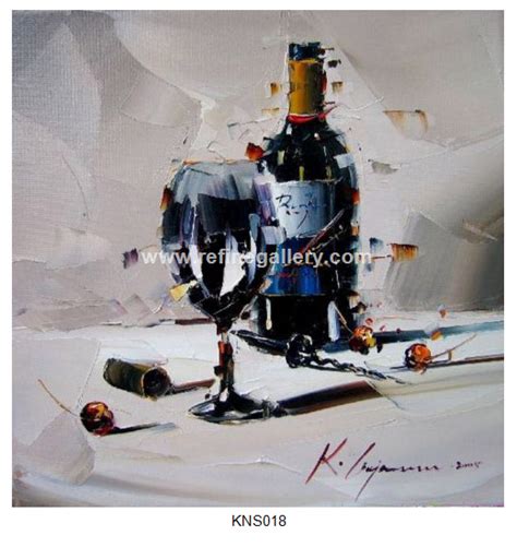 Knife Wine Bottle Painting | Wholesale Oil Painting Reproductions from ...