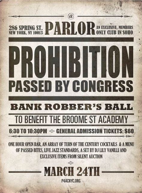 prohibition era posters 1920 1930 - Google Search | Prohibition party, Prohibition, Speakeasy ...