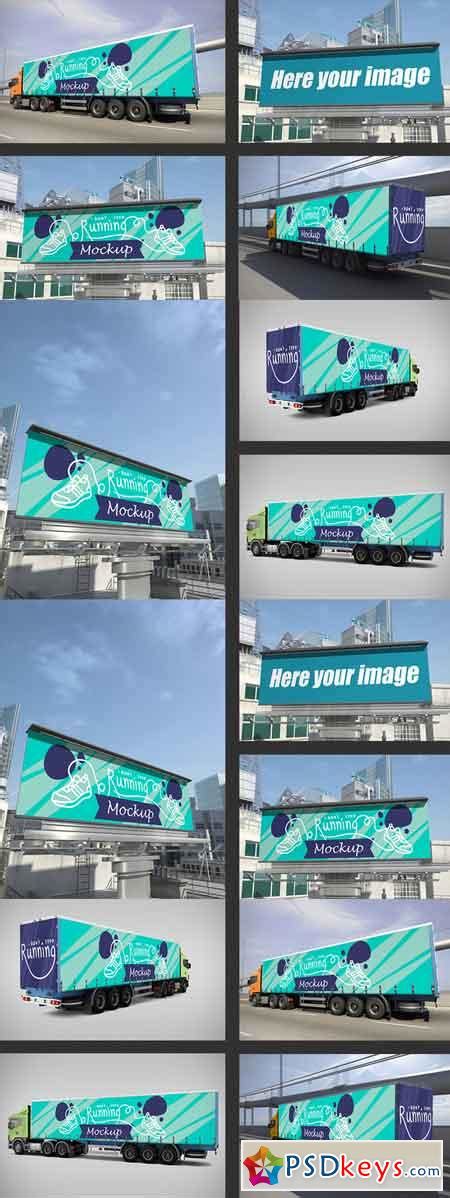 Truck and Billboard Mockup 741648 » Free Download Photoshop Vector Stock image Via Torrent ...