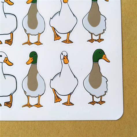 20 Piece Duck Sticker Sheet for Happy Post or Journals | Etsy