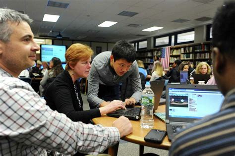 Stamford students present computer code to teachers