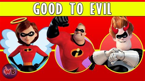 The Incredibles Characters: Good to Evil 🦸‍♂️ - YouTube