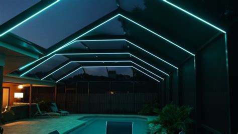 Light up your Florida pool enclosure with any color you can imagine! White or bronze aluminum ...