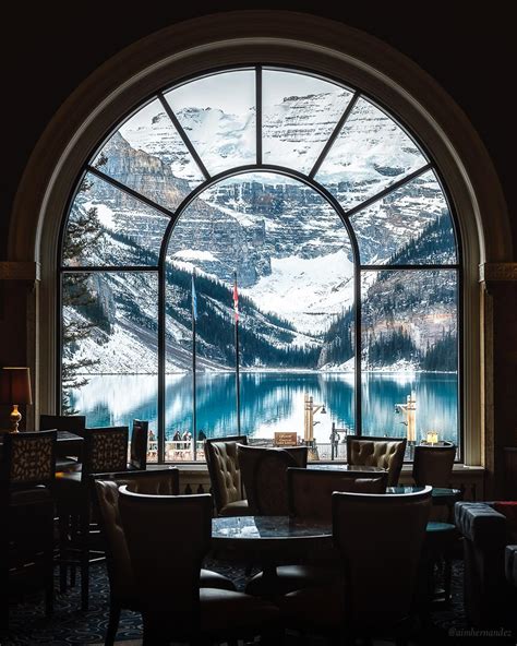 View of Lake Louise from Fairmont Chateau restaurant, Alberta : r ...