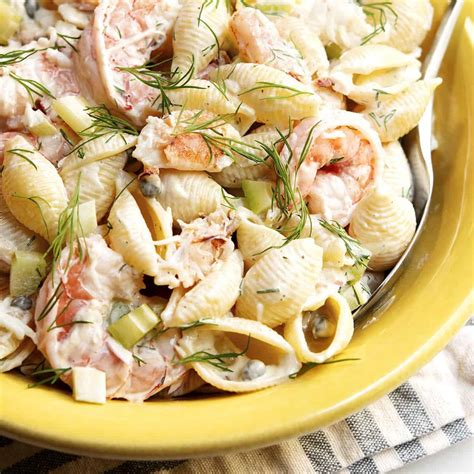 Easy Seafood Pasta Salad (with Crab and Shrimp!) - Pinch and Swirl