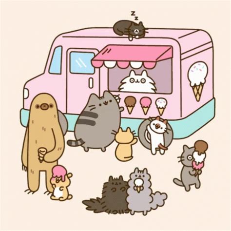 Pusheen Cat GIF - Pusheen Cat IceCream - Discover & Share GIFs