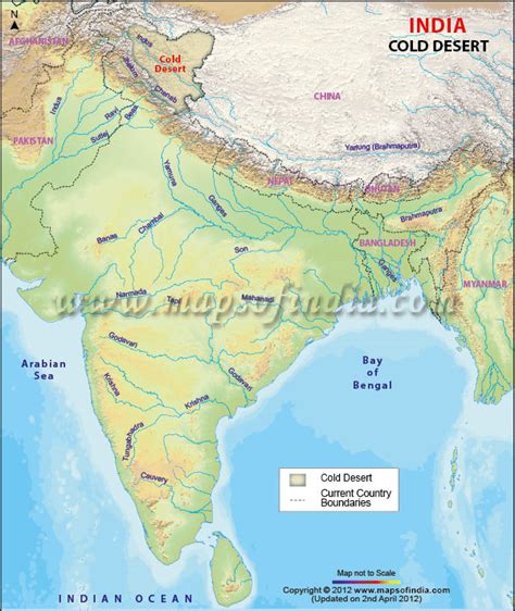 Cold Deserts in India, Cold Desert Map