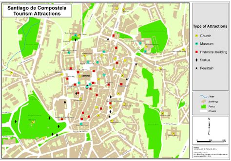 -Map of tourist attractions of Santiago de Compostela Elaborated by the ...