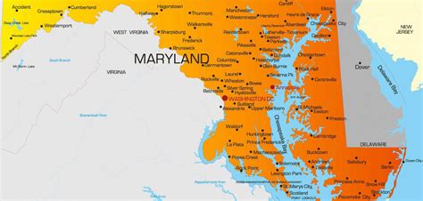 Maryland Map - Guide of the World