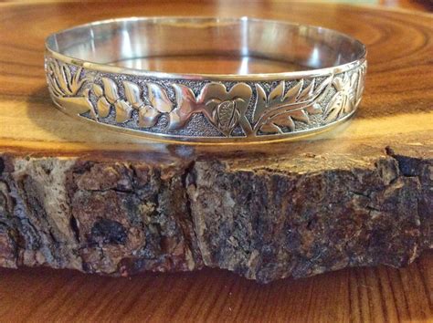 VTG Sterling Silver Four Seasons Of Hawaii Hawaiian Flowers Bangle Bracelet .26G https://www ...