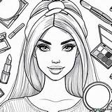 Coloriage Dune Palette De maquillage à Télécharger Ou Imprimer  sketch template