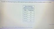 Consider the following frequency table representing the distribution of ...